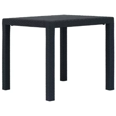 VIDAXL Table de jardin Anthracite 79x79x72cm Plastique Aspect de rotin
