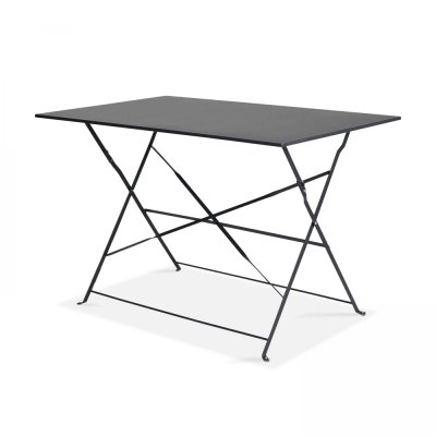 OVIALA Table de jardin bistrot pliante en m&eacute;tal (110 x 70 x 71 cm)