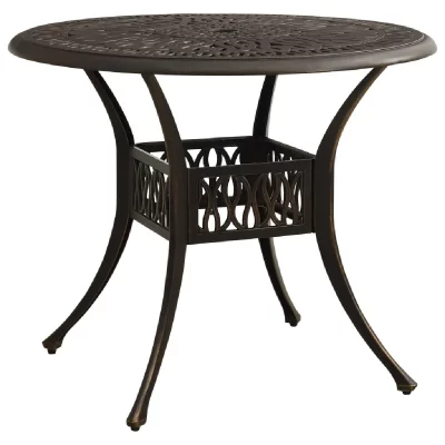 VIDAXL Table de jardin Bronze 90x90x74 cm Aluminium coul&eacute;  - Bronze