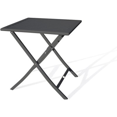 ALUMOB Table de jardin DCB GARDEN Marius carr&eacute; noir 2 personnes