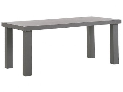BELIANI Table de jardin effet b&eacute;ton en fibre-ciment gris pour 6 personnes