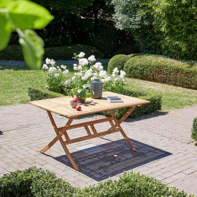 BERAH GETAH Table de jardin en acacia massif 6 pers. - Naturel