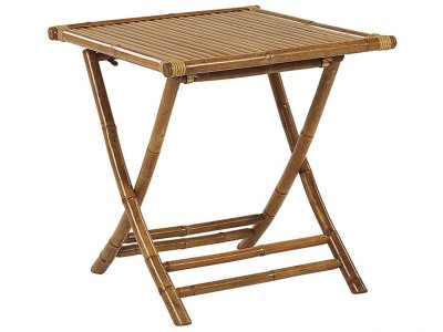 BELIANI Table de jardin en bambou 70 x 70 cm SPELLO