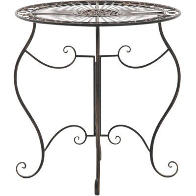 CLP Table de jardin en fer forg&eacute; Indra &Oslash; 70 cm , Bronze