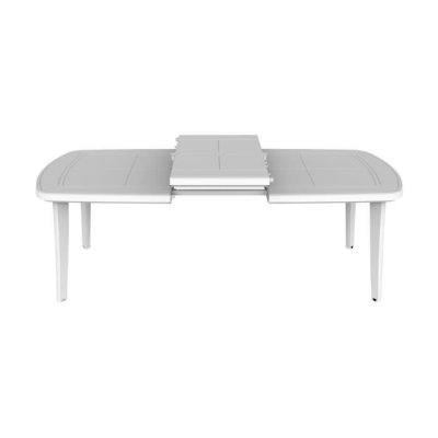 SHAF Table de jardin extensible ""Atlantic"" - R&eacute;sine - Max 2.25 m - Blanc