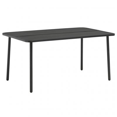 VIDAXL Table De Jardin Gris Fonc&eacute; 150x90x72 Cm Acier 