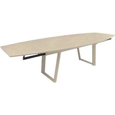 PROLOISIRS Table de jardin ovale extensible Manta c&eacute;ramique 6 mm 180-280x110