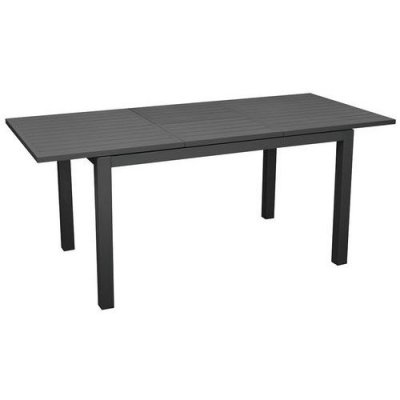 PROLOISIRS Table de jardin rectangulaire extensible Genes - graphite 110/170 cm