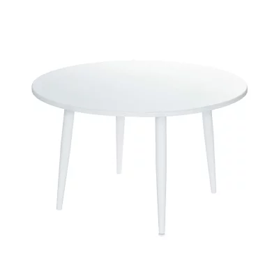 JARDILINE Table de jardin ronde 125 cm en aluminium blanc - vila