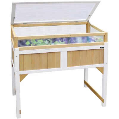 AXI Table de jardinage interieur et exterieur Polycarbonate Bois Marron Blanc