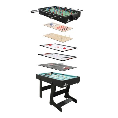 COUGAR Table de jeux multifonctionnelle 6 en 1, couleur noire, pliable