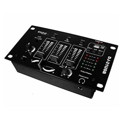 IBIZA SOUND Table de mixage 4 voies 6 entr&eacute;es +USB DJ-21USB