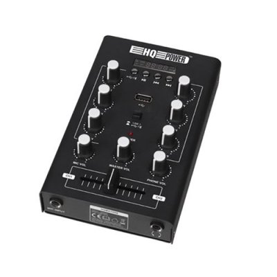 HQ POWER Table de mixage HQMX11008 Sonorisation Hifi 2 entr&eacute;es St&eacute;r&eacute;o avec connexion USB