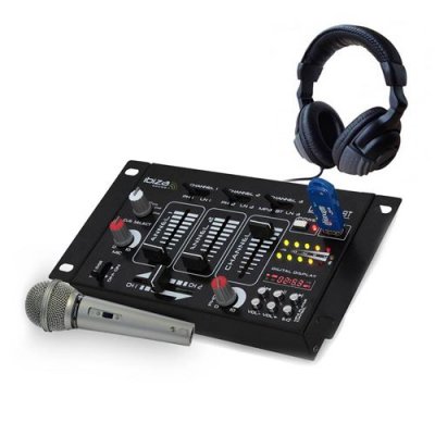 IBIZA SOUND Table de mixage -  - 4 voies 7 entr&eacute;es usb-bluetooth - casque - micro silver