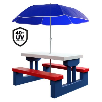 SPIELWERK&REG; Table de pique-nique pour enfants Deuba avec parasol