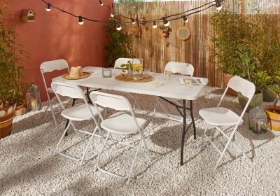  Table de repas rectangulaire pliante 6 personnes
