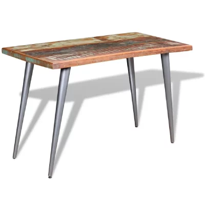 Table de salle &agrave; manger bois de r&eacute;cup&eacute;ration 120 x 60 x 76 cm
