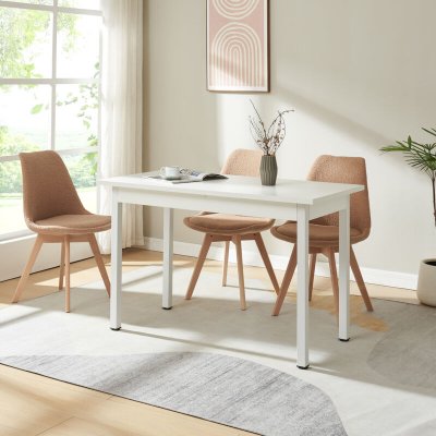 Table de Salle &agrave; Manger Den Haag 120 x 60 x 75 cm Blanc [en.casa]