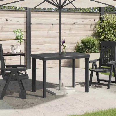 VIDAXL Table de salon de jardin en pvc - Anthracite - 101 x 68 x 72 m