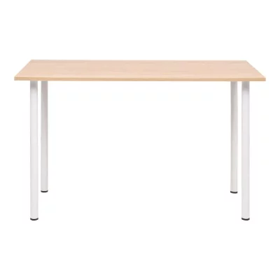 Table de salon salle &agrave; manger design 120 cm ch&ecirc;ne et blanc 0902132