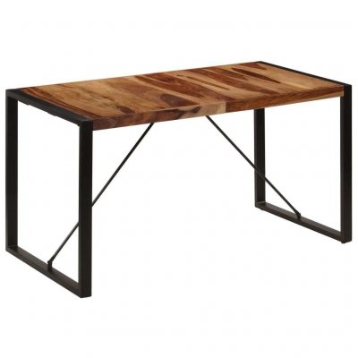 Table de salon salle &agrave; manger design 140 cm bois de sesham massif 0902147