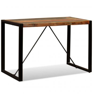 Table de salon salle &agrave; manger design Bois de r&eacute;cup&eacute;ration massif 120 cm 0902181