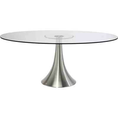Table design ovale Loft alu et verre 180 x 120 cm