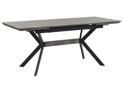 Table effet b&eacute;ton et noir 140 / 180 x 80 cm benson 242758