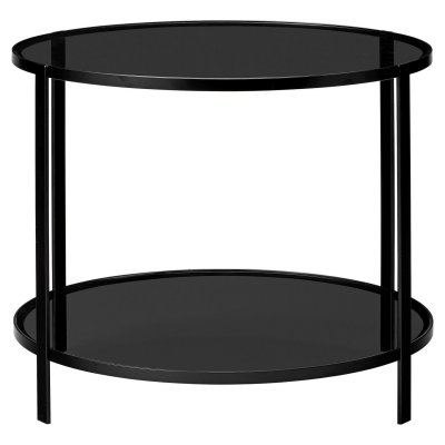 Table en acier et verre noir 45x55 Fumi -AYTM