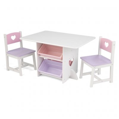 KIDKRAFT Table et 2 chaises enfants blanches