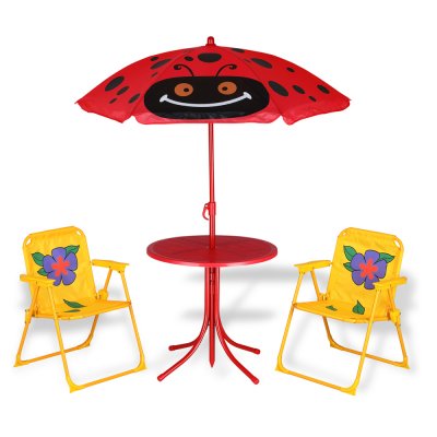 SPIELWERK Table et chaises pour enfant avec parasol ajustable