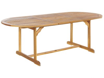 BELIANI Table extensible 8 personnes en acacia bois clair