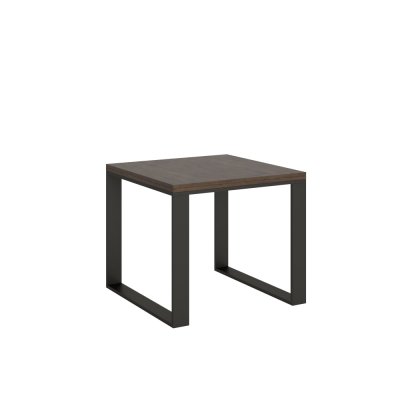 Table extensible 90x90/180 cm TecnoLibra Noyer cadre Anthracite -