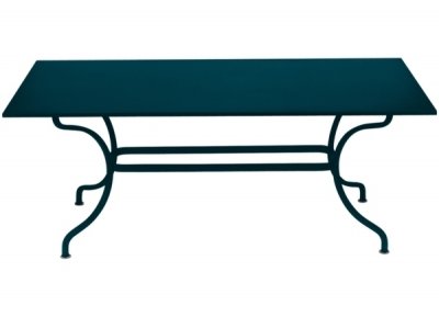 FERMOB Table  Romane 180 x 100 cm, tout acier Bleu acapulco