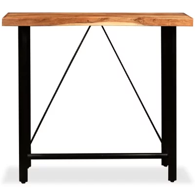 Table haute mange debout bar bistrot bois massif de sesham 120 cm