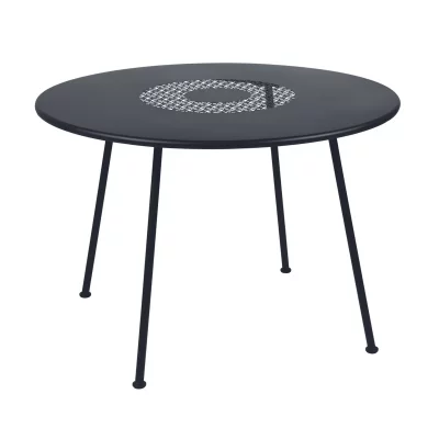 FERMOB Table Lorette Diam&egrave;tre 110 cm  Carbone