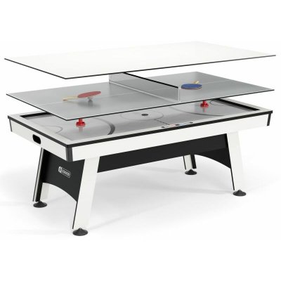 SOKKER Table multi-jeux 3 en 1 - Samurai - Air Hockey, Ping-Pong et convertible Table d&icirc;natoire