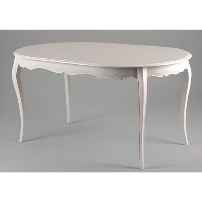Table Ovale Blanc Patin&eacute; 150X90 Murano Shabby Chic Amadeus
