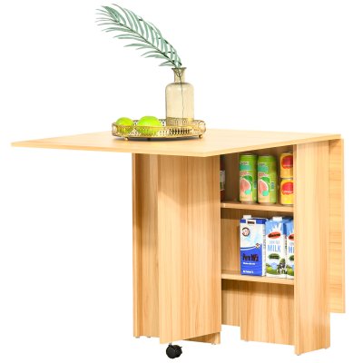 Table pliable mobile 140L x 80l x 74H cm coloris ch&ecirc;ne