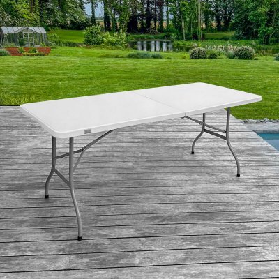 SKYLANTERN Table Pliante Transportable 180 x 74 cm Blanc 10