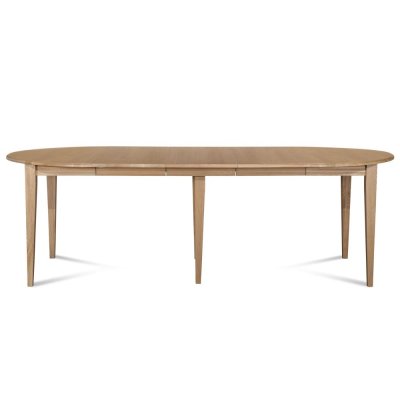 Table ronde 6 pieds fuseau 105 cm + 3 rallonges bois - victoria