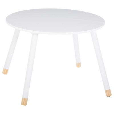 ATMOSPHERA Table ronde en bois pour enfants - BLANC Blanc