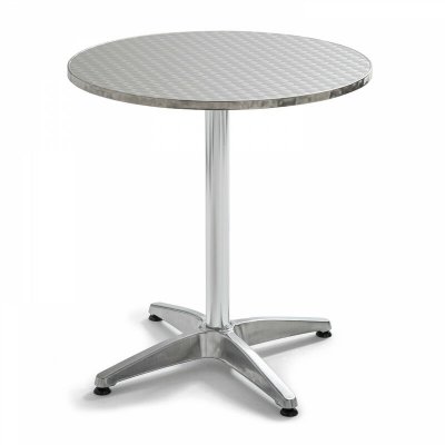 OVIALA Table ronde inclinable en aluminium gris