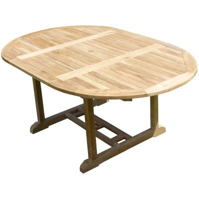 TECK LINE Table SAWAH Ronde/Ovale 120-180x120x75 Teck Premium