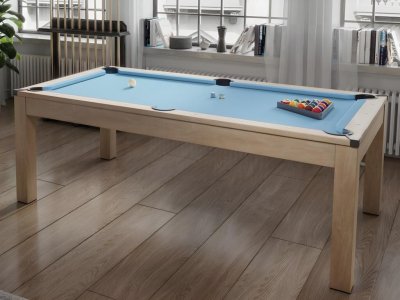 VENTE UNIQUE Table transformable - Billard & Ping-pong BALTHAZAR - 213*112*81.5cm - Bleu