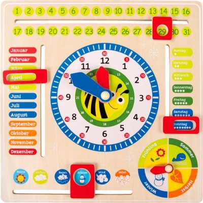 SMALL FOOT Tableau Educatif Date, Heure Et Saisons, En Allemand
