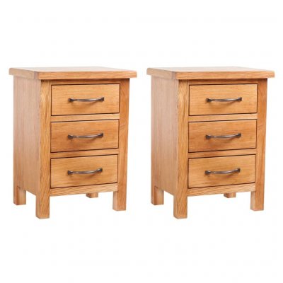 Tables De Chevet 2 Pcs 40x30x54 Cm Bois De Ch&ecirc;ne Massif Vidaxl