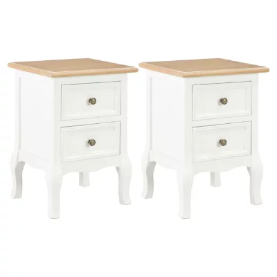 Tables De Chevet 2 Pcs Blanc 35x30x49 Cm Mdf Vidaxl