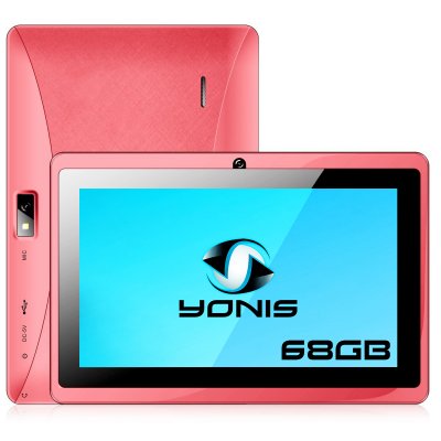 YONIS Tablette 7 Pouces Tactile Ips Quadcore Wifi Bluetooth Android Micro SD 68Go Rose -  