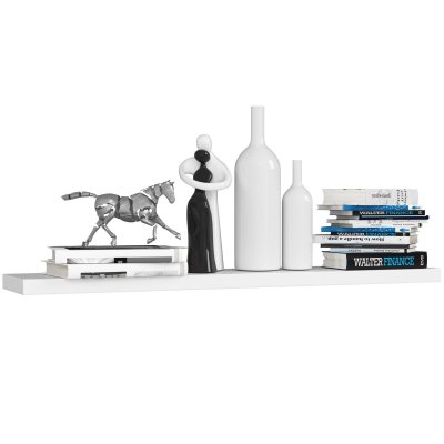 AKORD Tablette murale  PS5 Blanche 100 cm couleur Blanc 1 &eacute;tag&egrave;re 100x20x3,2 cm